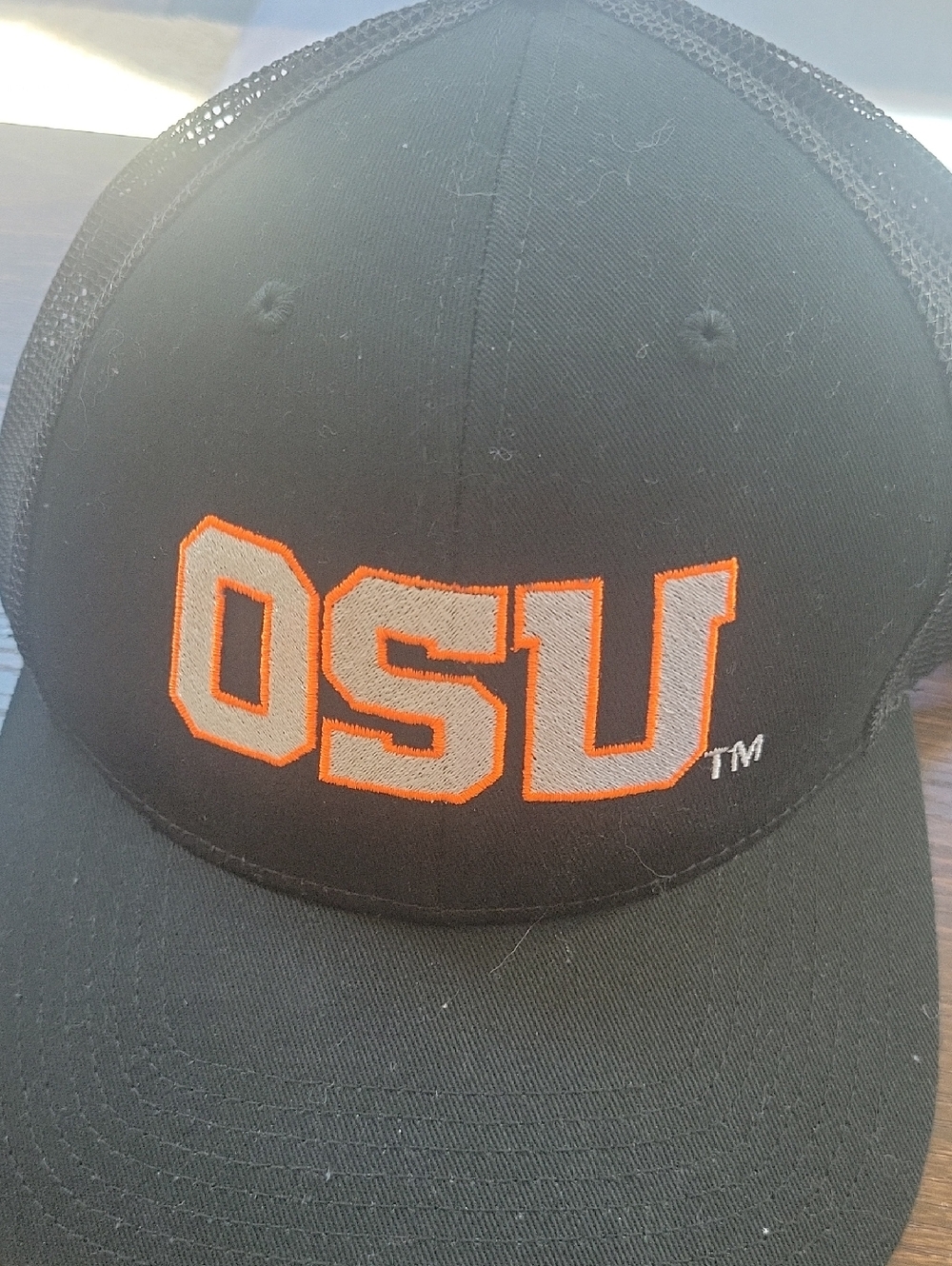 Black Trucker Hat with OSU Embroidered Logo - Toyota Promotional Cap